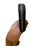 Ralph Lauren  Black Leather & Gold Plate Full Zipper‎ Women's Card Wallet Photo 5