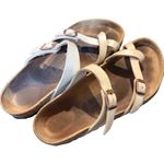 Birkenstock  Womens Mayari Birko-Flor Grace‎ Pearl White GUC Size 39 US 7/8 Boho Photo 1