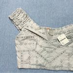 Free People NWT Turning Heads Eyelet Off The Shoulder Crop Top Size XS in Stone Photo 3