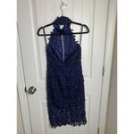 Bardot ‎ navy blue Gemma lace floral embroidered halter cocktail dress size small Photo 5