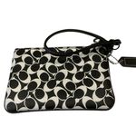 Coach  Chelsea heritage stripe wristlet in black and white signature canvas Photo 1