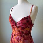 Lulus Beautiful Soul Burgundy Floral Print Twist-Front Maxi Dress Size Small Photo 3