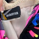 Vintage 80s Mainstream neon floral leaf one piece swimsuit Black Size M Photo 4