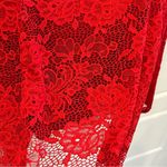 Material Girl bright red lace cold shoulder dress size XL Photo 11