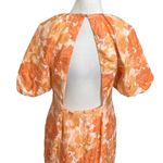Significant Other Elena Midi Dress Back Cutout Puffed Sleeves Orange Womens Sz 8 Photo 6