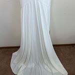 La Femme White Low V Back Jersey with Train Gown Dress 2 30458 Photo 7