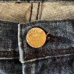 Frankie B vintage y2k Low Rise Flare Jeans Cream Leather Studded Back Pockets Blue Size 27 Photo 9