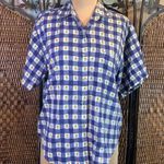 Vintage Quizz Sunflower Picnic Checked Button Down Shirt Size S Yellow Photo 0