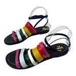 Tory Burch  Multicolor Rainbow Leather Strappy Flat Sandals Size 7.5 Photo 1