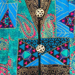 Vintage blazer womens size 10 unique colorful detailed blazer lady carol of ny Blue Photo 5