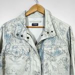 CHAPS Dusty Floral Long Twill Utility Denim Jacket Coat 100% Cotton Size M Photo 5