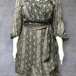 Cato NWT J/M printed wrap midi wild winter stony gray dress size L Photo 0