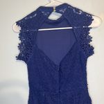 Miami Women’s Mi ami navy blue lace open back shorts and short sleeved romper size xxs Photo 3