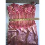 Alyce Designs Size 12 Gown Prom Strapless Formal Coral Pink Sheer Beaded NEW Photo 8