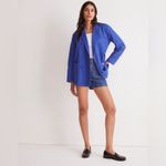 Madewell Crossover Blazer in (Re)generative Chino Bluestone Blue 100% Cotton S Photo 8