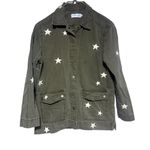 Sincerely Jules Military Vintage Look Distressed Snap Front Jacket Shirt XS Green Photo 3