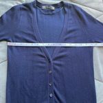 ZARA women’s navy longline v-neck cardigan with button details size medium Photo 5