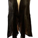 Eskandar Black Linen Vest sz 0 A Photo 0
