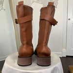 Boho Western Cowgirl Brown Croc Snake Faux Leather Buckle Boots EU 42 US 11.5 Photo 6