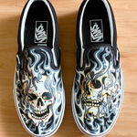 Vans CLASSIC FLAME SKULL SLIP-ON Women 8.0 US Photo 0
