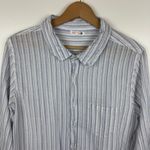 Sundry  Womens Gauzy Cotton Blue‎ Striped Button Up Shirt Sz 2 (M) Coastal Beachy Photo 1