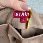 Staud London Tan Preppy Cotton Pleated Knee Length Circle Skirt Size 2 Small Photo 4