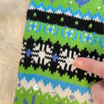 Quacker Factory VTG  Zip Up Sweater Woman’s Size Medium Bright Green Snowflake Photo 8