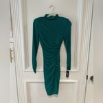 Betsy and Adam  Ruched Glitter-Knit Side-Slit Dress – Emerald Green, NWT Photo 2