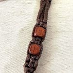 Blue beaded brown cord boho necklace Photo 6