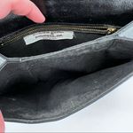 Vintage black leather cross Body purse bag shoulder bag Tooled mid century‎ Black Photo 10