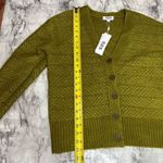 525 America  Texture Stripe Cardigan Sweater green button front vneck size XS NWT Photo 2