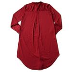 Eileen Fisher NWT  Mandarin Collar Shirt in Serrano Red Satin Button Tunic PS Photo 4