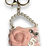 Source Unknown Boucle plaid pearl rose‎ bag charm Photo 0