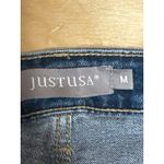 Justusa Women's Blue Mid Rise Frayed Raw Hem Mini Cutoff Denim Jeans Shorts Sz M Size M Photo 3