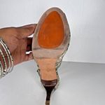 Cole Haan (NIKEAIR) Snakeskin Embossed Leather Slingback Platform Heels Sz 7.5M Photo 6