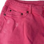 Faded Glory  Stretch Mid Rise Short Shorts Pink Frayed Hem Distressed Size 14 u Photo 2