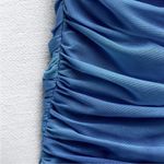 ZARA SHORT TULLE DRESS WITH PRINT BLUE MINI BODYCON - Size XS - Never Worn Photo 8