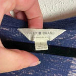 Lucky Brand Size Large Border Print Tee Shirt Blue Bohemian Aztec Scoop Neck Photo 5