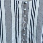 ASOS Women’s Dress Beige Blue Stripe Woven Button Back Farmhouse 6 Photo 8