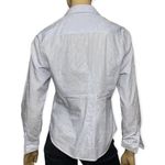 Caroline Charles Women’s Size 12 Blue White Pinstripe Eyelet Button Down Shirt Photo 2