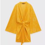 ZARA NWOT Yellow Knotted Jacquard Dress Size S Ref 4886/452 Photo 4