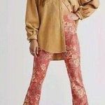 Free People House Party Printed Vegan Suede Flare Leg Pants Size 27. B-3 Photo 0