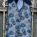 Lady Hagen  Blue Floral Golf Quarter Zip Tank Small Photo 0