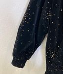 Portrait Vintage Black & Metallic Gold Fleck Peplum Velour Jacket Zipper Sz Lg Photo 2