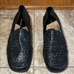 Naturalizer Black Leather Upper Perforated Textured Slip On Loafers - Size 7 Photo 1