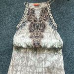 Hale Bob  medium M halter Cream and Black Maxi dress double side slits Photo 3