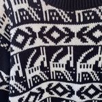 Forever 21 Womens large pullover knit holiday animal sweater black and white Photo 5