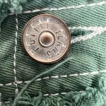 Potili High Waisted Distressed Color Block Denim Shorts Green Size 10 Photo 4