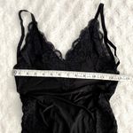 Free People NEW  HAH Noir Black Back Off Floral Lace Lingerie Cheeky Bodysuit S Photo 6