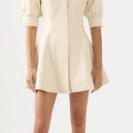 Aje Claire Pearl Mini Dress Faux Leather Ivory Cream Ecru White Size 8 Photo 0